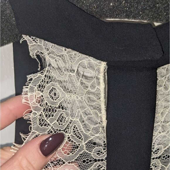 {flawed} Sandro | Black sheath dress with lace inset - Picture 10 of 10